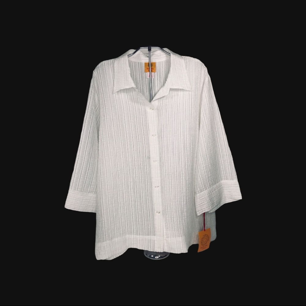 Ruby Rd. Woman 3/4 Sleeve Button Down Sz 20W NWT